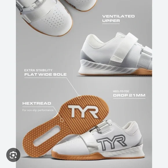 TYR L-1 Lifter Shoes - White and gum - Picture 2 of 6